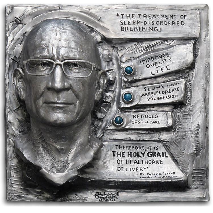 Dr Peter Farrell Stainless Steel Sculpture Bust Resmed San Diego