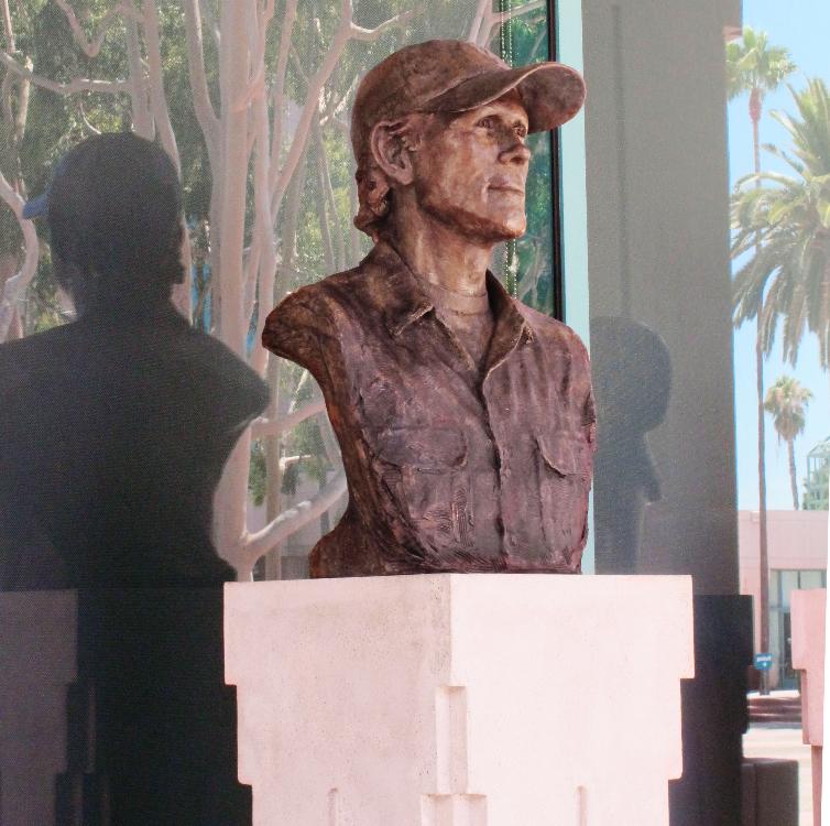 Ron Howards Emmys Hall of Fame Bronze bust at Emmys Hollywood 