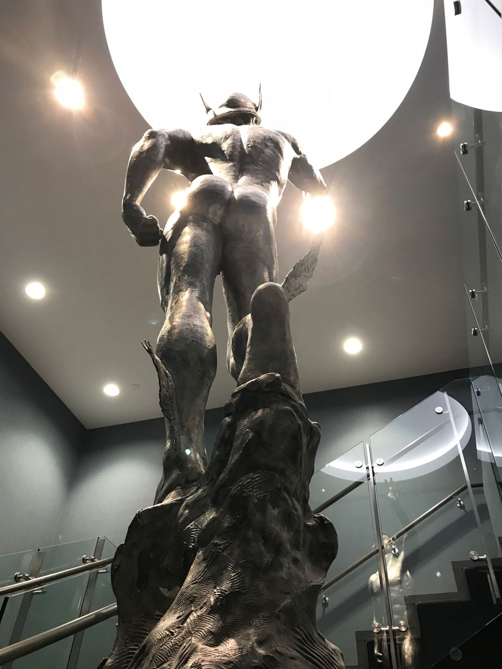 Los Angeles Athletic Club Mercury Stainless Steel Sculpture Rear